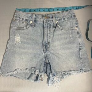 MADEWELL | Distressed High Rise Denim Shorts Size 23